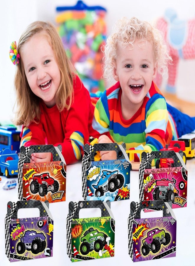 CHUNNIN 24Pcs Monster Truck Treat Boxes Racing Car Birthday Party Decorations Trucks Theme Paper Gift Box Supplies Goodie Bags for Kids Boys Girls Birthday Baby Shower Decor Race Cars Favors 6x3x3.6 - Image 4